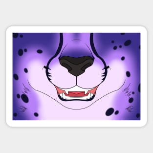 Purple Cheetah Face Sticker